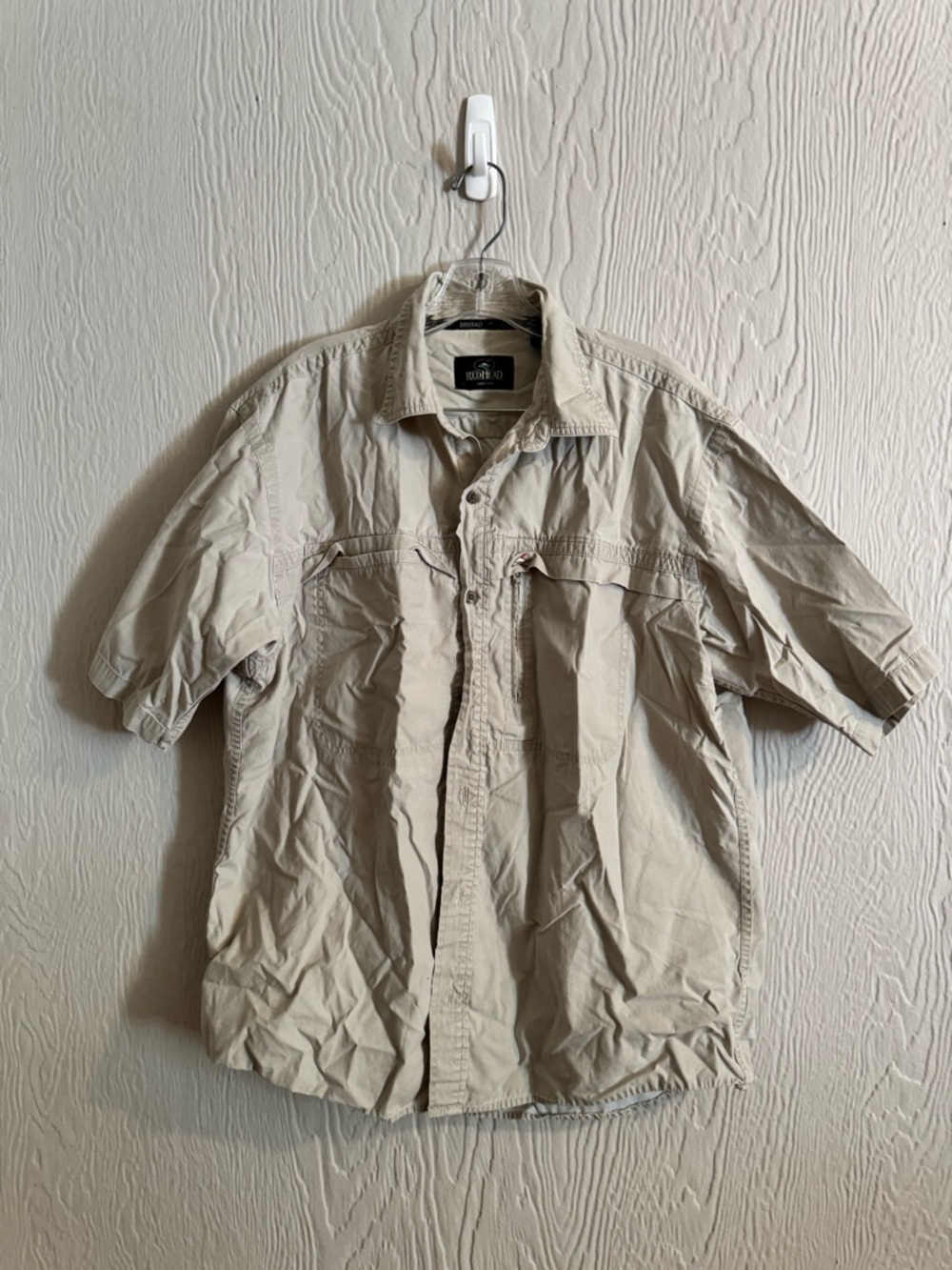 RedHead Short Sleeve Lightweight Shirt Jacket in Beige